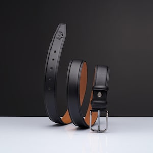 Customizable Dress Belt, Full Grain Leather Belt for Wedding & Anniversary, Romantic Gift for Boyfriend, Fathers Day Gift for Husband image 5