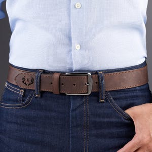 Customizable Belt for Him Fun Gift Idea, Leather Belt for Anniversary, Unique Boyfriend Gift, Fathers Day Gift for Husband, Engrave Text immagine 9