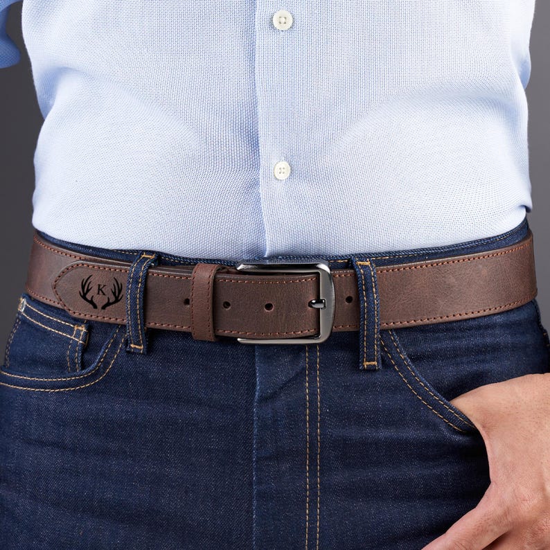 Customizable Belt for Him Fun Gift Idea, Leather Belt for Anniversary, Unique Boyfriend Gift, Fathers Day Gift for Husband, Engrave Text immagine 9