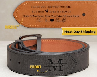 Ceinture personnalisable pour lui, idée cadeau amusante, ceinture en cuir pour anniversaire, cadeau unique pour petit ami, cadeau de fête des pères pour mari, texte à graver