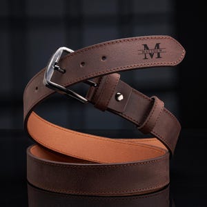 Customizable Belt for Him Fun Gift Idea, Leather Belt for Anniversary, Unique Boyfriend Gift, Fathers Day Gift for Husband, Engrave Text immagine 10