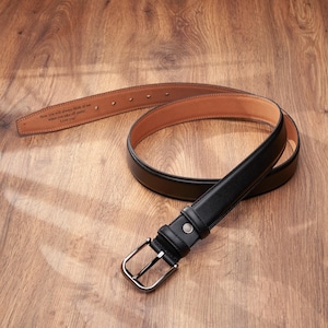 Customizable Dress Belt, Full Grain Leather Belt for Wedding & Anniversary, Romantic Gift for Boyfriend, Fathers Day Gift for Husband image 10