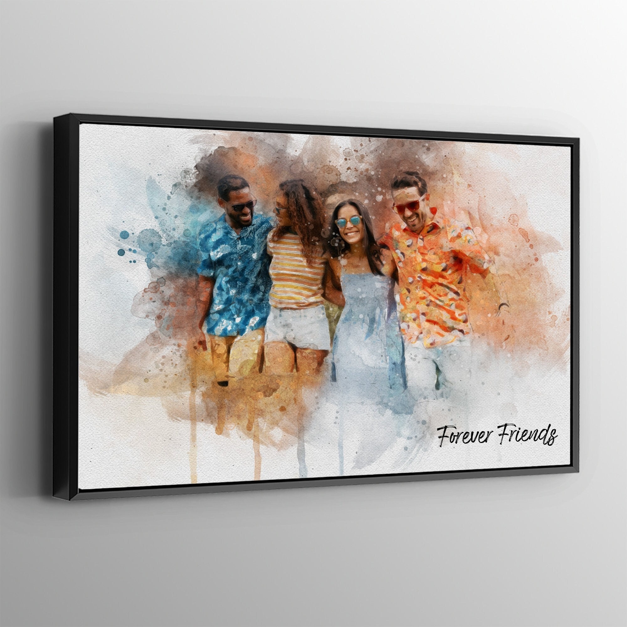 Customized GIFT for FRIENDS GROUP Portrait Watercolor Art Etsy