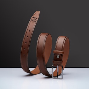 Customizable Dress Belt, Full Grain Leather Belt for Wedding & Anniversary, Romantic Gift for Boyfriend, Fathers Day Gift for Husband image 9