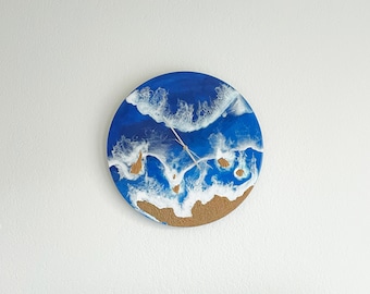 Resin Ocean Wave Uhr - Küstendekor, 3D Wandkunst