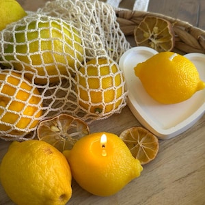 Realistic Lemon Candle-Handmade Citrus Candle-Summer Kitchen Decor-Candle Gift