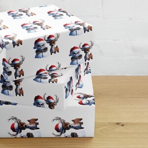 Funny Grumpy Snowman Wrapping Paper Sheets, Christmas Wrapping Paper, Holiday Gift Sheets, Christmas Gifts, Funny Wrapping Paper