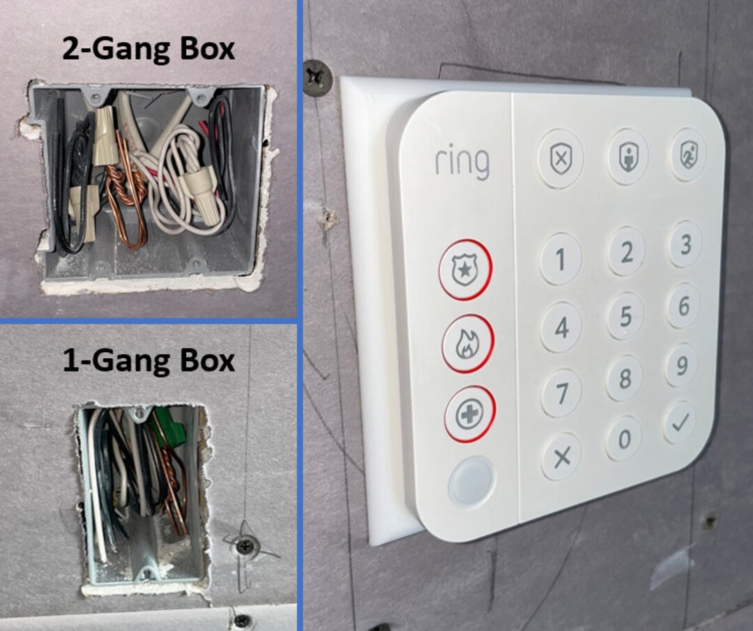 Wall/electrical Box Mount for Ring Alarm Keypad gen 2 3D Printed ring