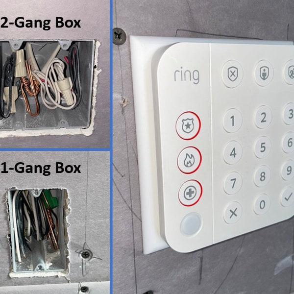 Wall/Electrical Box Mount for Ring Alarm Keypad (Gen 2) - 3D Printed (Ring Keypad Not Included)
