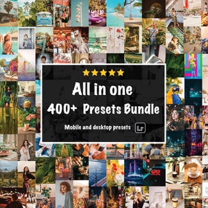 400 Lightroom Presets bundle, mobile and desktop filters for instagram preset for  influencer, blogger presets cinematic collection