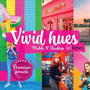8 colourful presets Lightroom vivid filters instagram vibrant preset  for mobile lightroom desktop bright filter colorful pinterest