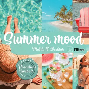 7+1 Summer mood Lightroom presets for mobile desktop Summertime filters for Instagram luxury vacation presets for  beach filters blog