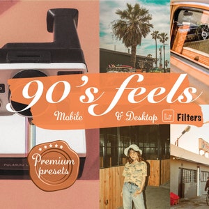 8 90&#39;s vintage retro Lightroom presets for mobile desktop old style filters for Instagram analog filters for  retro filters Pinterest