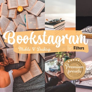 10 Bookstagram presets Lightroom book filters instagram vintage book presets  for mobile lightroom desktop preset bookish for pinterest