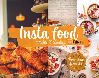10 Insta mat Lightroom förinställningar matfilter Instagram matlagningsförinställningar för mobil Lightroom skrivbord kockfilter matbloggare pinterest