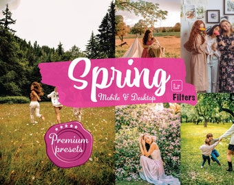 7+1 Vår- och påskvibbar Lightroom-förinställningar för mobila datorer Ljusa filter varma, livfulla förinställningar Instagram-filter Pinterest-bloggare