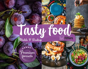 7+1 Lightroom-förinställningar för mobil, skrivbord, varm mat, filter för Instagram, matlagningsfilter för filter för Pinterest, förinställningar för kock