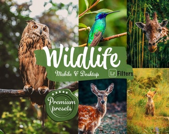 8 Lightroom-förinställningar för vilda djur, skogsgröna filter för Instagram, naturförinställningar, mobila förinställningar för fotografering och djur utomhusset