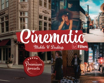 7 filmiska, stämningsfulla Lightroom-förinställningar för mobila datorer, urban street-filter för bloggare, vintage- och dramatiska förinställningar för Instagram-biofilter