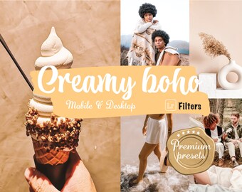 8 Creamy boho Lightroom presets bohemian filters instagram vanilla preset  for mobile lightroom desktop aesthetic filters pinterest
