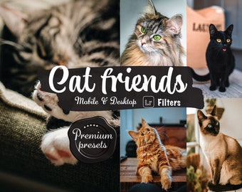 7+1 Cat Lightroom presets for mobile desktop | bright cats filters for Instagram pet filters for  animal presets for Pinterest filter