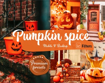10 pumpa-förinställningar Lightroom Halloween-filter Instagram höstförinställningar VSCO för mobil Lightroom desktop-förinställning orange filter för Pinterest