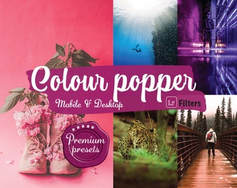 7+1 färgglada Lightroom-förinställningar för mobila datorer, färgklickfilter för Instagram, ljusa förinställningar för livfulla filter för Pinterest