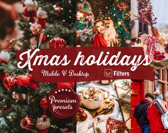 8 Xmas mood holiday lightroom presets festive filters instagram aesthetic blogger presets for , mobile lightroom presets desktop filters
