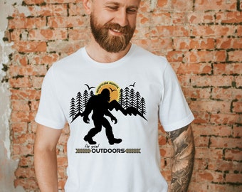 Funny Bigfoot Outdoors Tee, Mountain Graphic T-Shirt