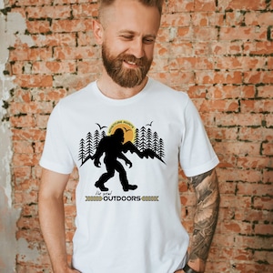 Bigfoot tee, Bigfoot t-shirt, Mountain tee, Mountain t-shirt, Outdoors tee, Outdoors t-shirt, gift for him, Funny bigfoot tee
