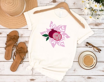 Pomegranate shirt - Pomegranate tshirt - Fruit shirt - Fruit tshirt - Fruity shirt - Floral shirt - Gift for her - tshirts for women