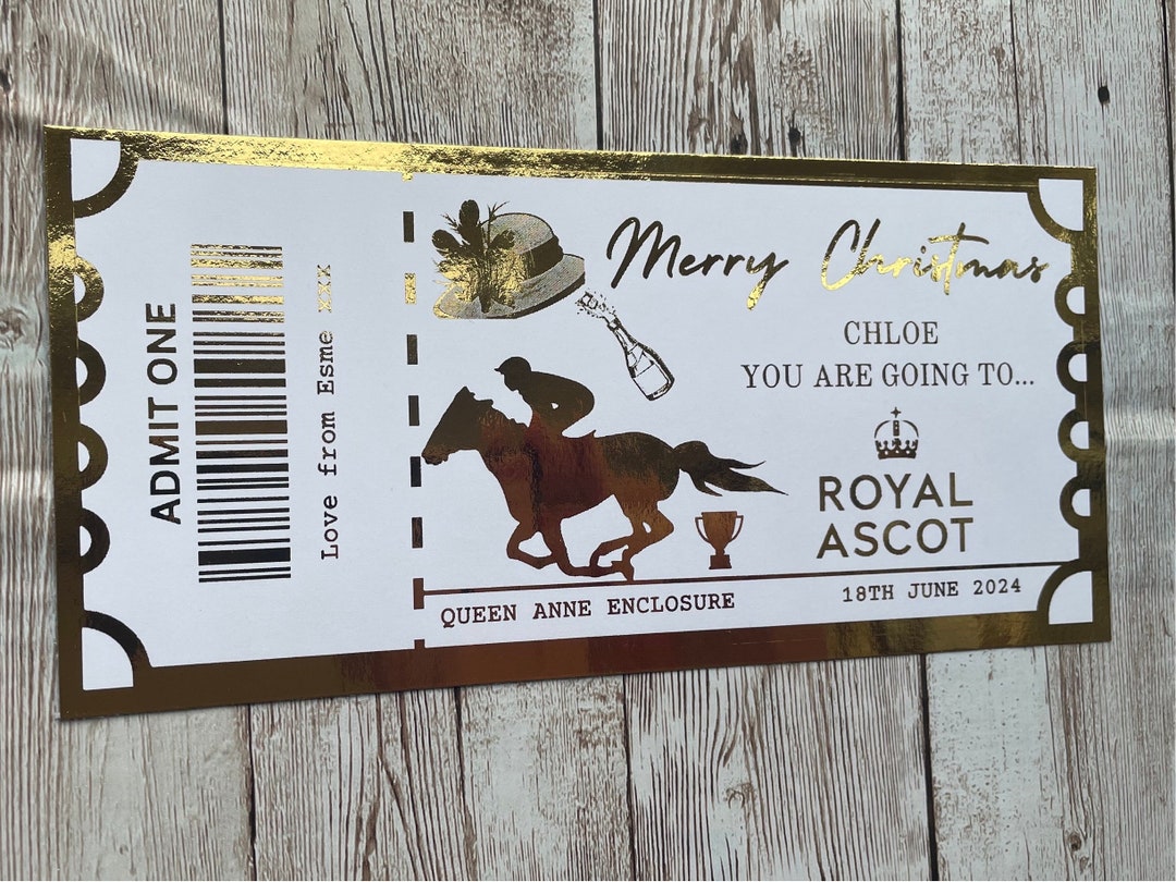Faux Royal Ascot 2024 Ticket Personalised Themed Foil Ticket Event Ticket Ascot Races Surprise