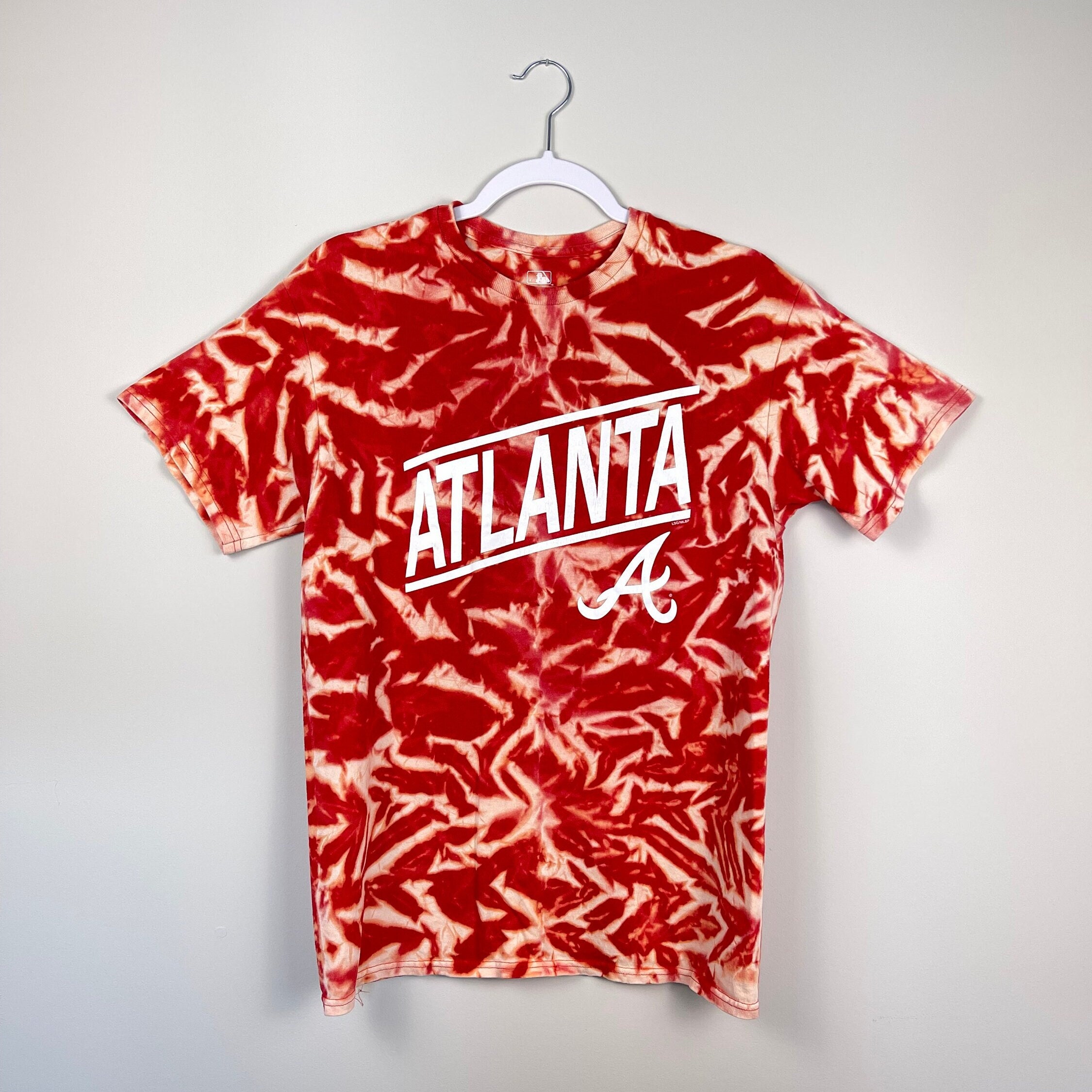 CustomCat Atlanta Braves Vintage MLB Tie Dye T-Shirt SpiderRed / L