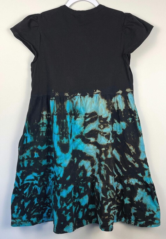 princess polly baby blue dress Women's XS Handmade Reverse Re-dye Tie Dye Dress, Psychedelic Scrunch Tie  Dye Short Sleeve Dress, Black & Blue Sundress