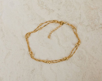 Duo Bead Chain Bracelet | Dainty Gold Chains | Beaded Bracelete | Perfect for Everyday Wear | Best Gifts for Bestfriend