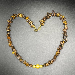 Tigers Eye and Golden Shell Pearl Necklace