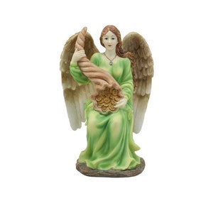 Angel in Green Figurine / Christmas Home Decor / Housewarming Gift / Easter Gift