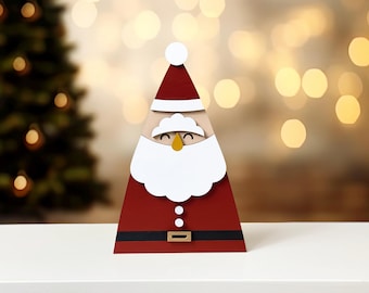 Wood Santa Claus Tiered Tray Decor,Layered Wooden Santa tabletop decor,Christmas Gift,Christmas winter holiday Santa Claus tree decor