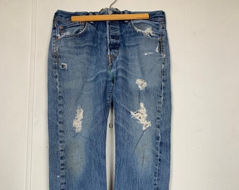 Levi's 501 Button Fly Distressed Jeans