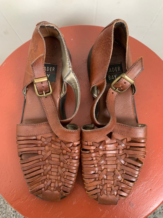 Trader Bay Leather Woven Sandals - image 4