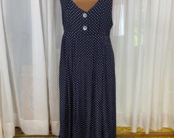 Express Compagnie Internationale Black with White Polka Dot Jumper Dress
