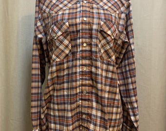 Van Heusen Plaid Pearl Snap Button up