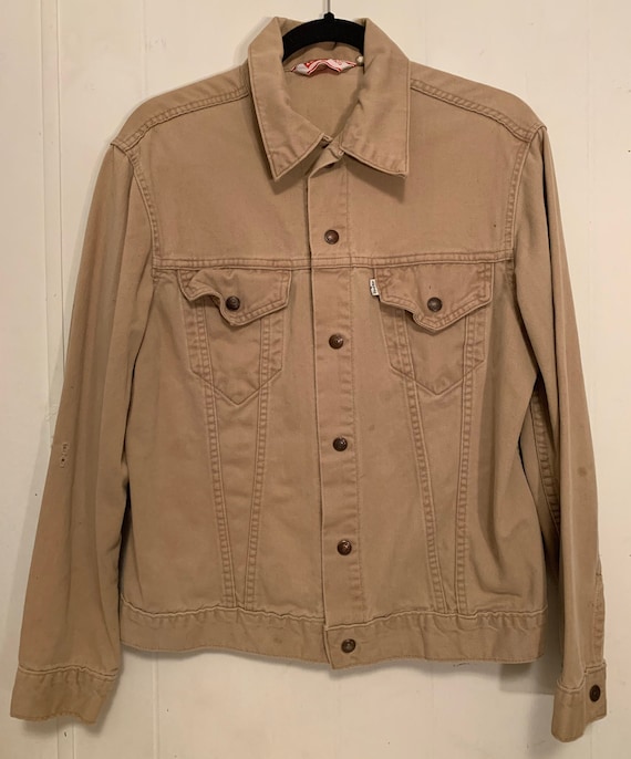 70s Vintage Levis Trucker style Beige Jacket