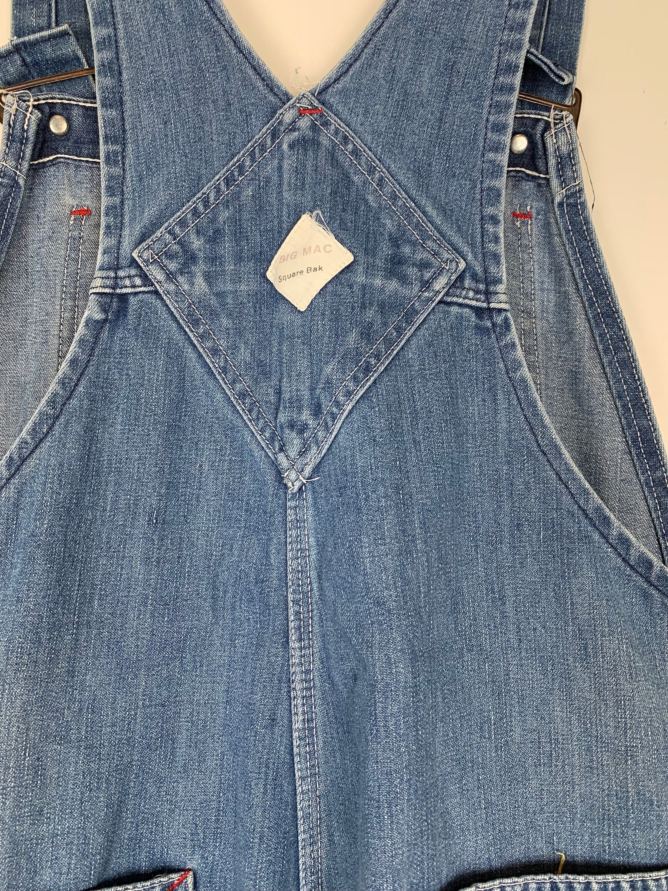 Big Mac Square Bak Denim Overalls - Etsy