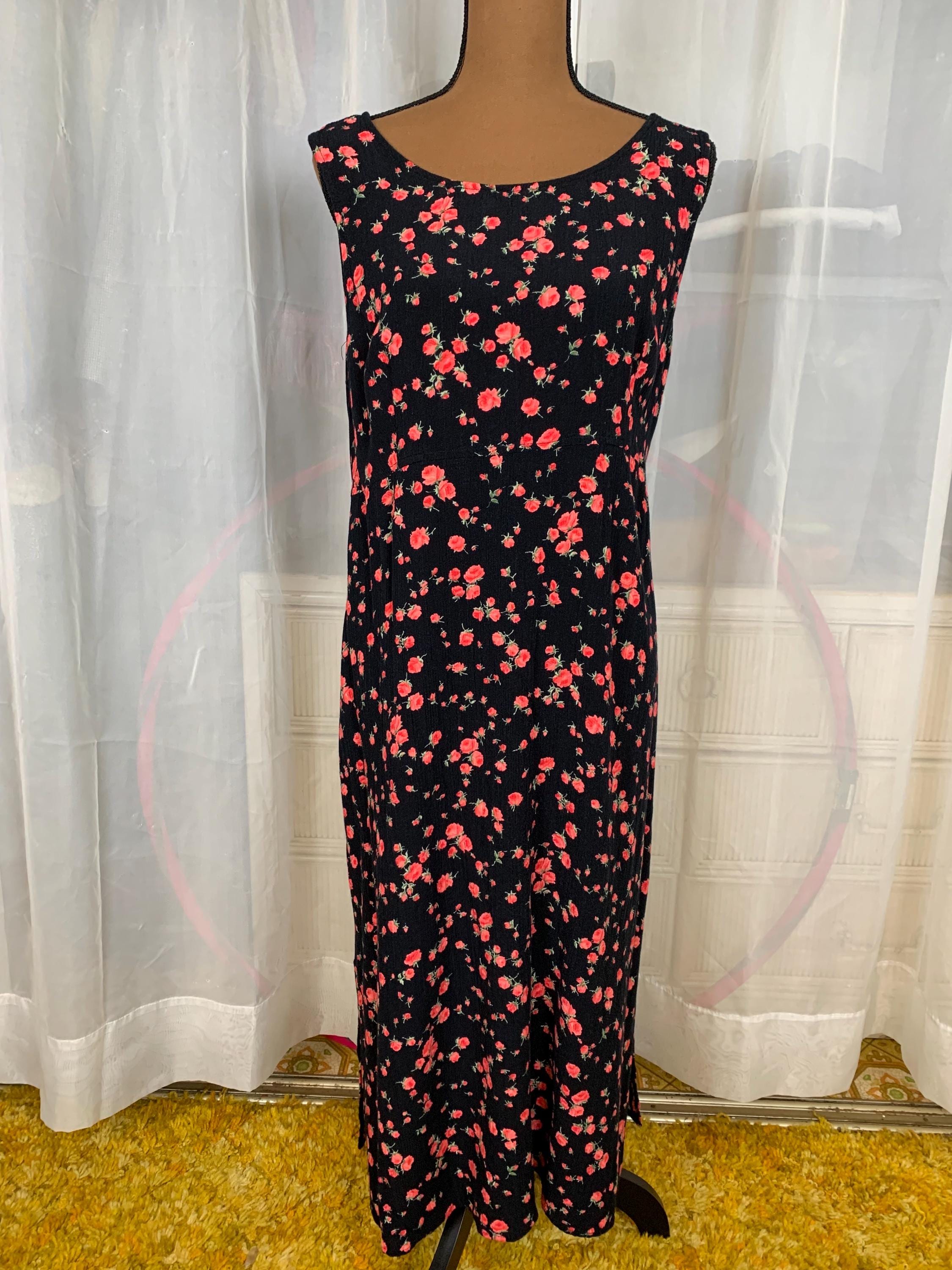 R & K Originals Black Floral Maxi Dress