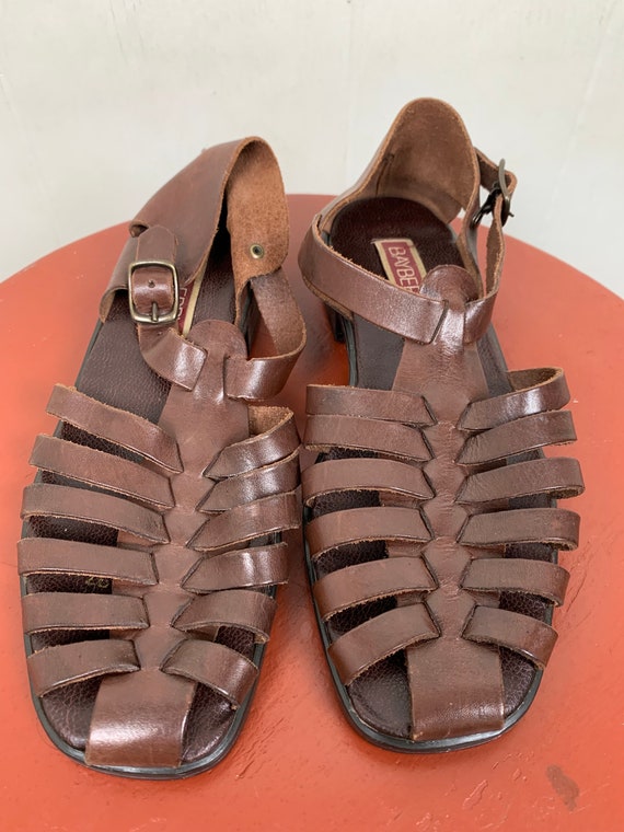 Bayberry & Co. Brown Woven Leather Sandals