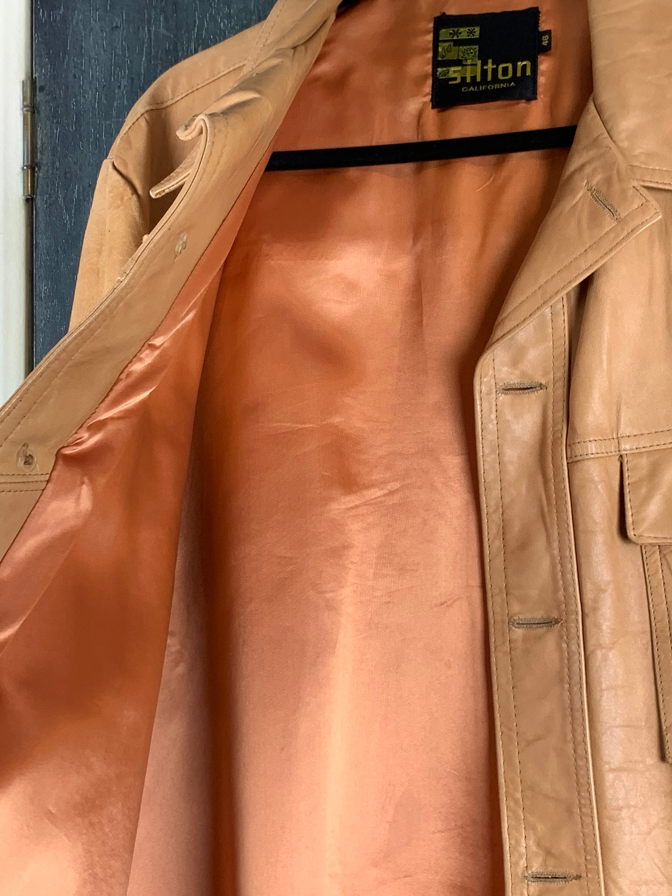 Silton California Tan Leather Jacket - Etsy Silton California Tan Leather Jacket - Etsy