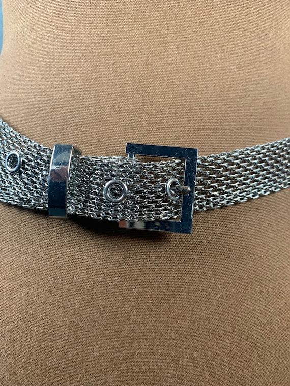 Mesh Silver Statement Belt - image 2