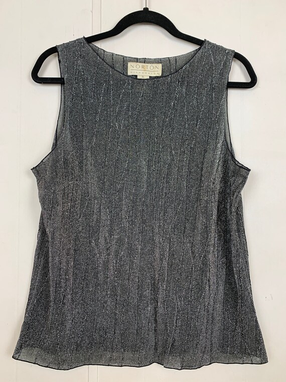 Norton Mc Naughton Silver Metallic Tank Top