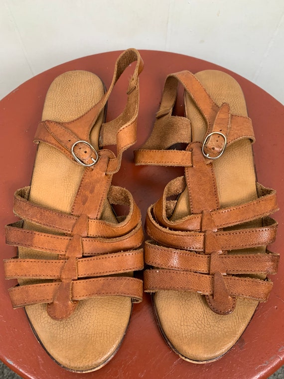 Unbranded Tan  Leather Woven Sandals